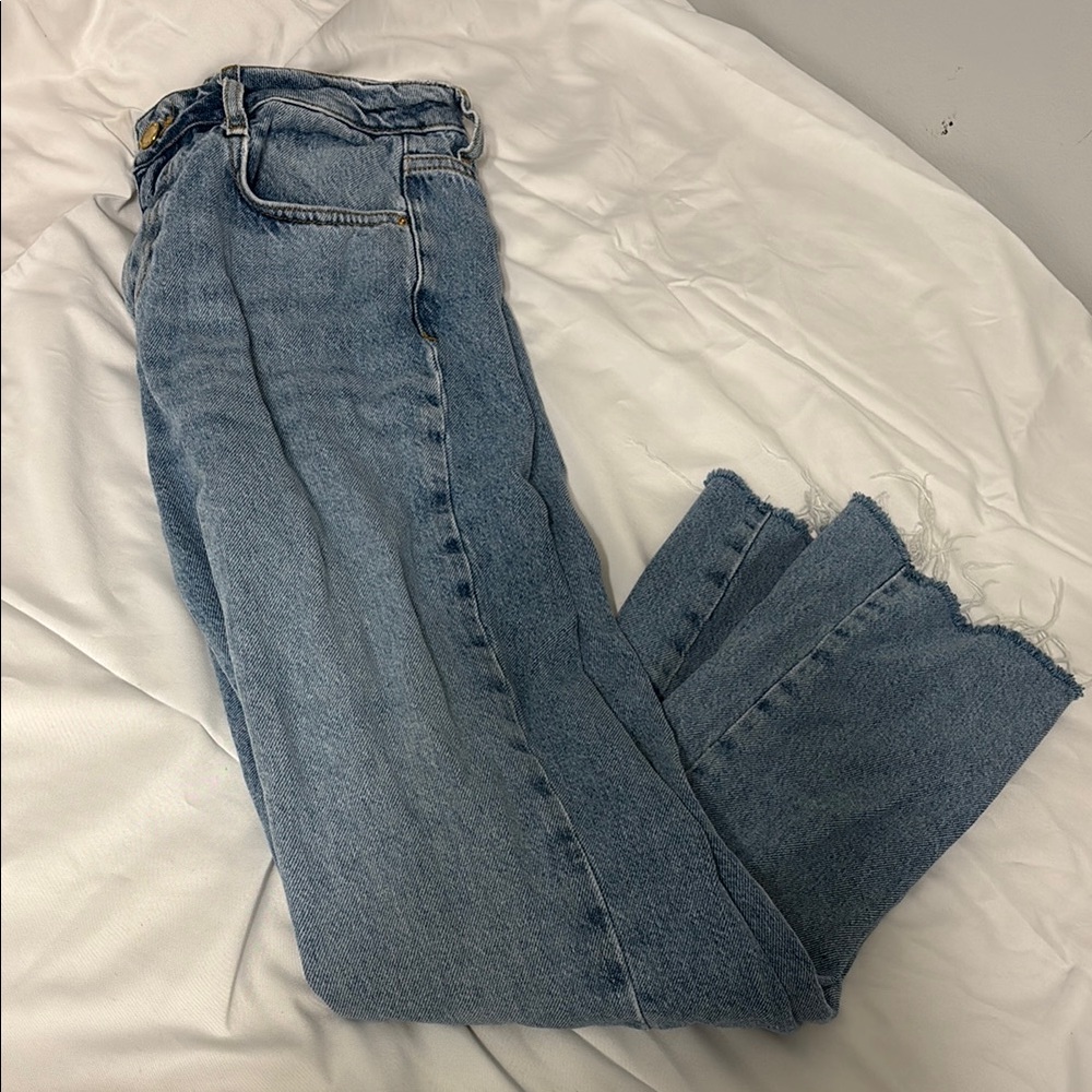 Zara Blue Straight Leg Jeans Classic Denim